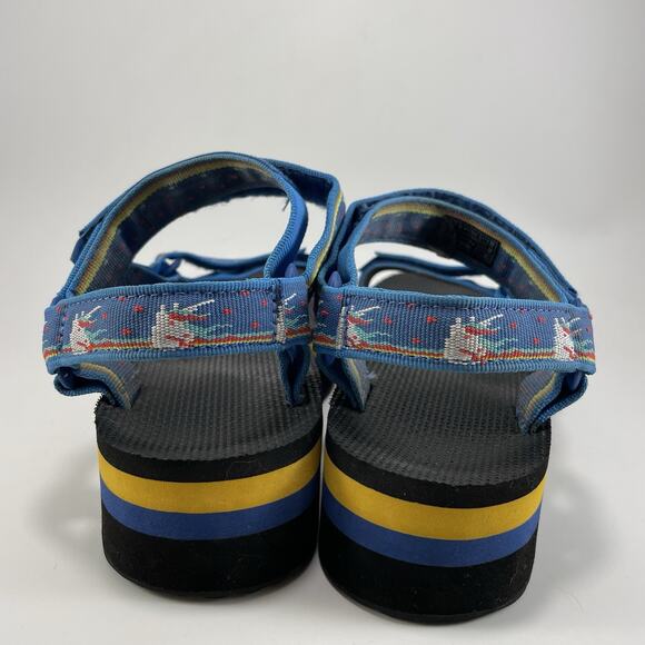 Teva Flatform Universal Sandals Womens Size 8.5/40 Blue Unicorn Platform Strappy - Picture 4 of 9